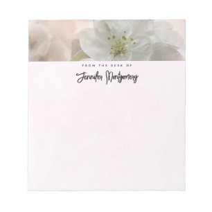 White Apple Blossom Photograph Notepad
