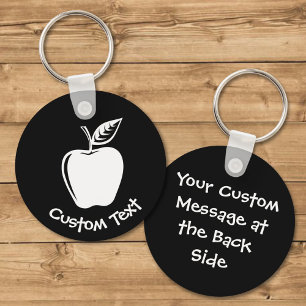 White Apple Keychain