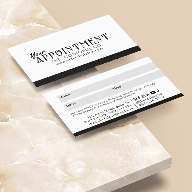 White Appointment Card (Creator Uploaded)