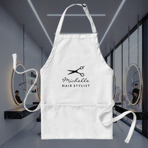 White apron for hair salon stylist or barber shop