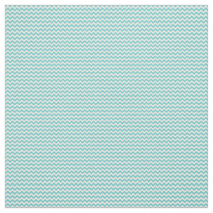 White Aqua Chevron Pattern Fabric