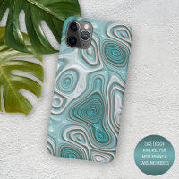 White Aqua Turquoise Green Swirl Art Pattern