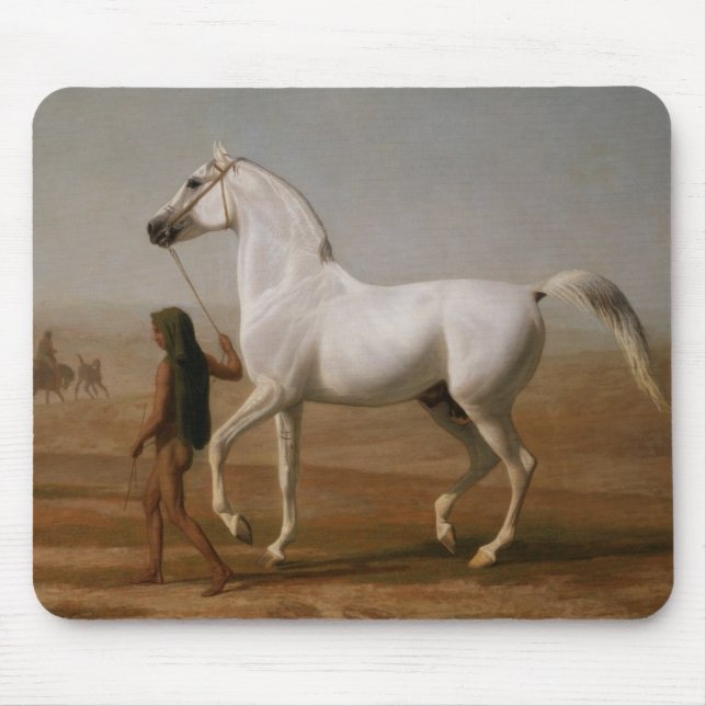 White Arab stallion Mouse Mat (Front)