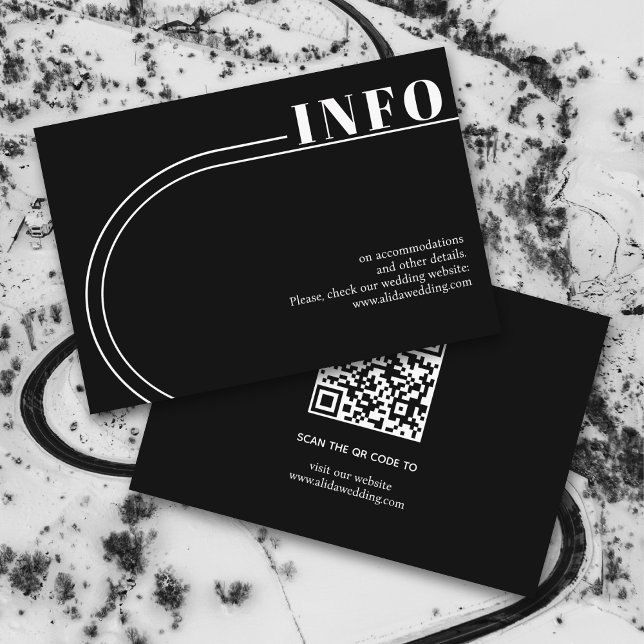 White arch and typography black minimalist wedding enclosure card (Creator Uploaded)