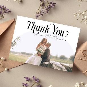 White Arch Wedding Thank you Card