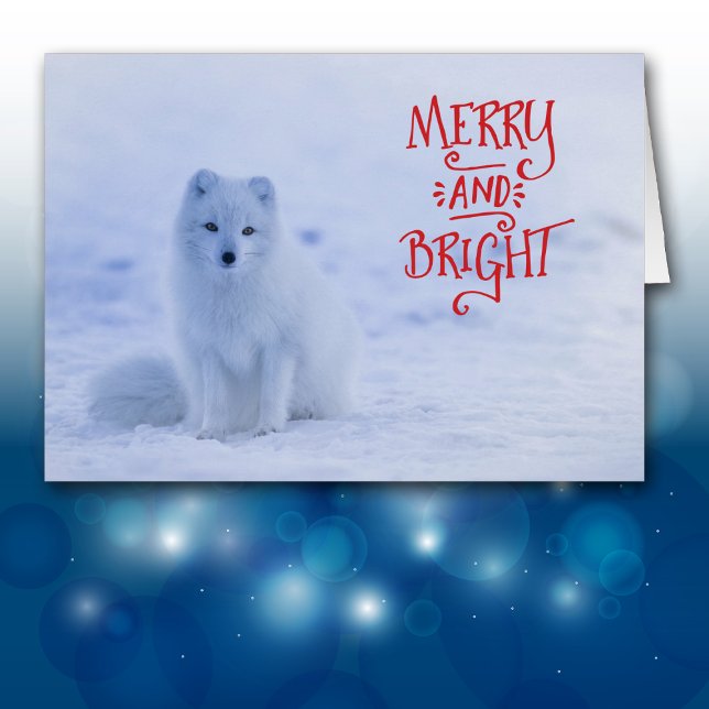 White Arctic Fox Christmas Card (Creator Uploaded)