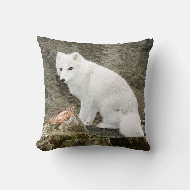 White arctic fox cushion (Front)