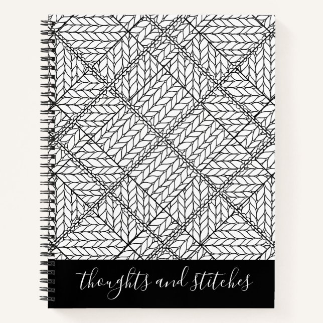 WHITE ARGYLE KNIT 8.5x11 Notebook + Text II (Front)