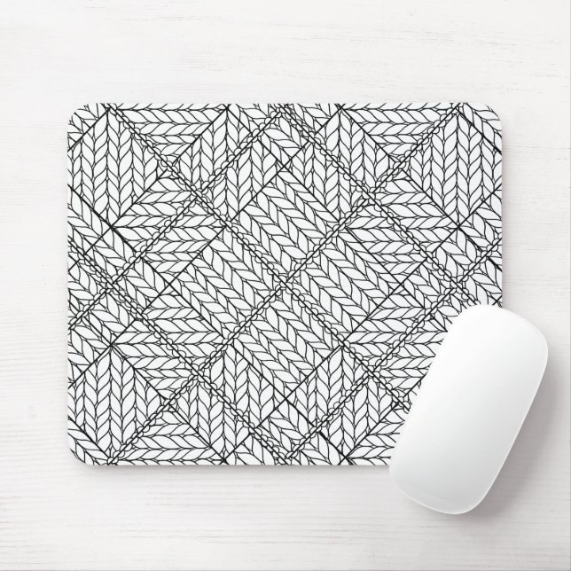 WHITE ARGYLE KNIT Mouse Pad (With Mouse)