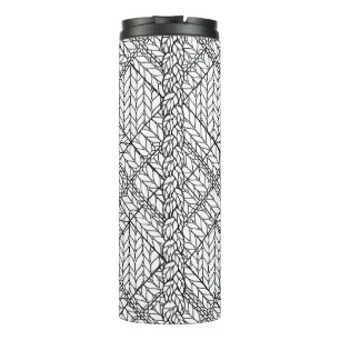 WHITE ARGYLE KNIT Thermal Tumbler