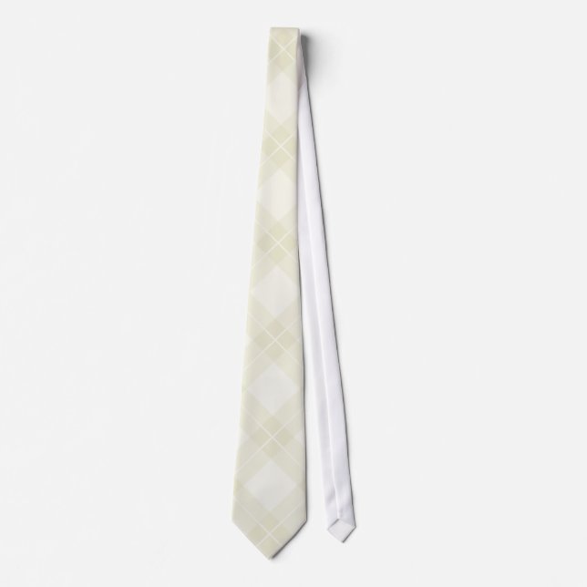 White Argyle Pattern Tie (Front)