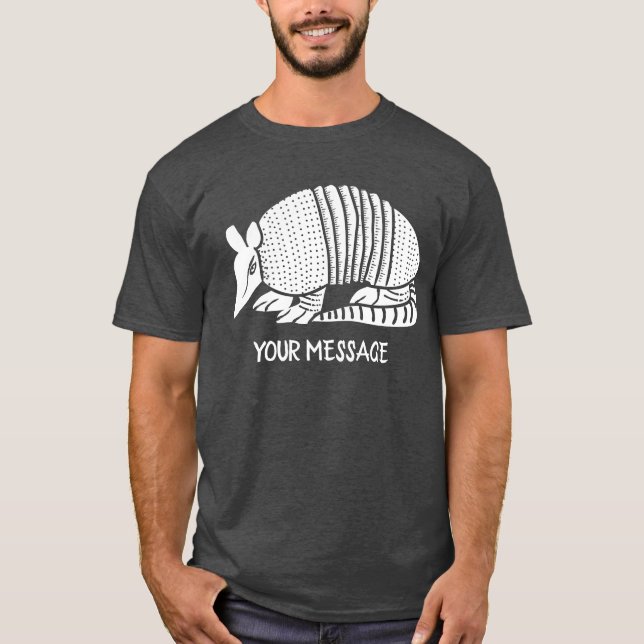 White Armadillo Personalised Graphic T-Shirt (Front)