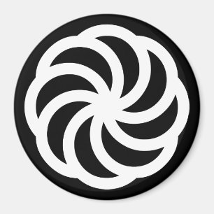 White Armenian Eternity Symbol on Black Magnet