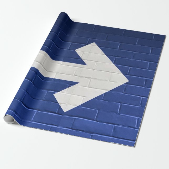 White arrow painted on brick wall wrapping paper (Unrolled)
