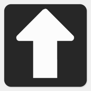 White Arrow Square Sticker