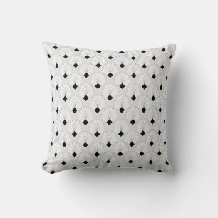 White Art Deco Design Cushion
