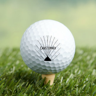 White Art Deco Design Golf Balls