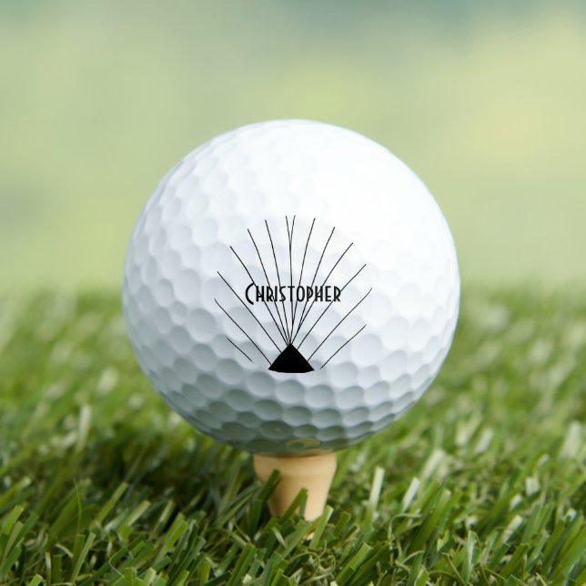 White Art Deco Design Golf Balls (Insitu Tee)