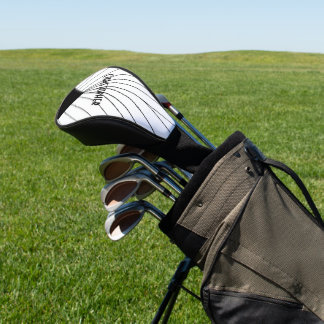 White Art Deco Design Golf Head Cover