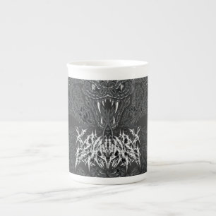 White Art Deco Serpent Ornamental Cobra Graphic Bone China Mug