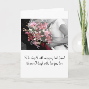 White Artistic Wedding Card