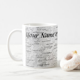 White, as in Birch bark Coffee Mug