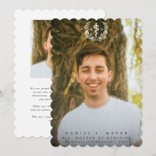 White Asclepius MD Doctor of Medicine Graduation Announcement