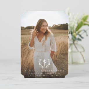 White Asclepius Medical School 2 Photo Graduation Announcement