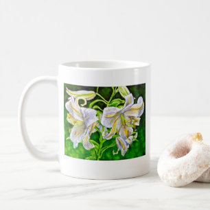 White Asiatic Lilies Mug