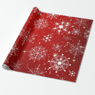 White Assorted Snowflakes Wrapping Paper