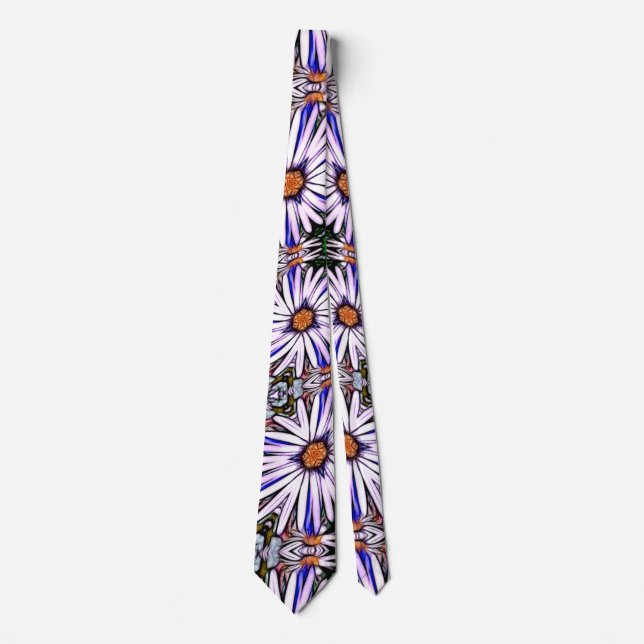 White Aster Flower Tie (Front)