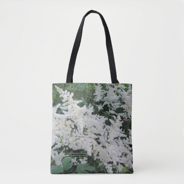 White Astilbe Cold Weather Perennial Tote Bag (Front)