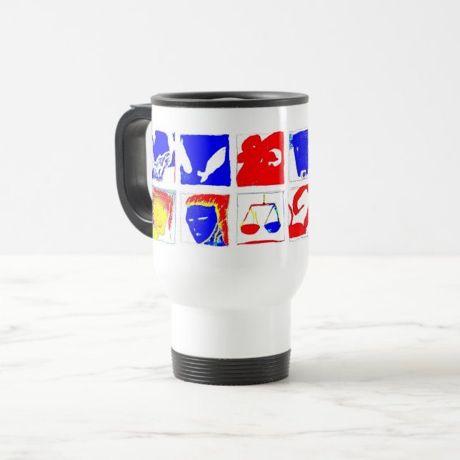 White Astrology Symbols Mug (Front Left)