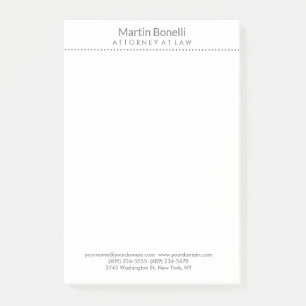 White Attorney at Law Excellent Traditional Simple Post-it Notes