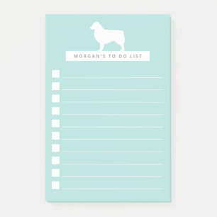 White Aussie   Personalised To Do List   Aqua Post-it Notes