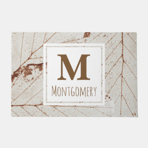 White Autumn Leaves - Personalised Doormat