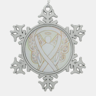 White Awareness Ribbon Angel Customised Ornament
