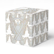 White Awareness Ribbon Angel Party Favour Boxes