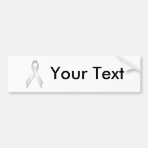 White Awareness Ribbon Bumper Sticker