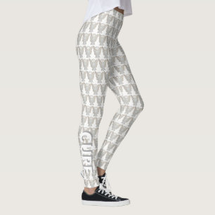 White Awareness Ribbon Hope & Cure Angel Leggings