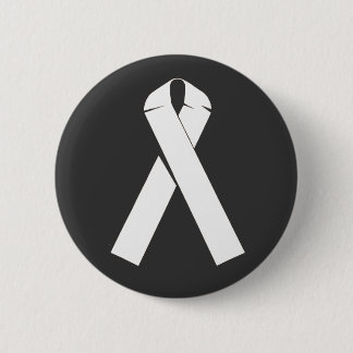 White Awareness Ribbon Products 6 Cm Round Badge