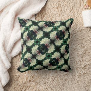 White Azalea Flower Abstract Pattern  Cushion