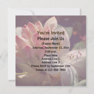 White Azalea Flower Invitation