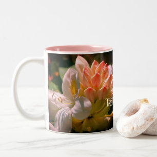 White Azalea Flower Personalised  Two-Tone Coffee Mug