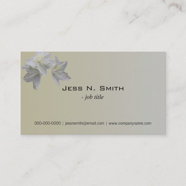 white azalea flower simple business cards. card (Front)