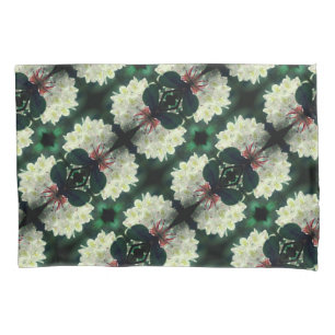 White Azalea Flower With Raindrops Pattern Pillowcase