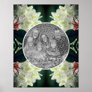White Azalea Flowers Frame Add Your Photo Poster