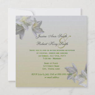 White azalea flowers wedding reception invitations