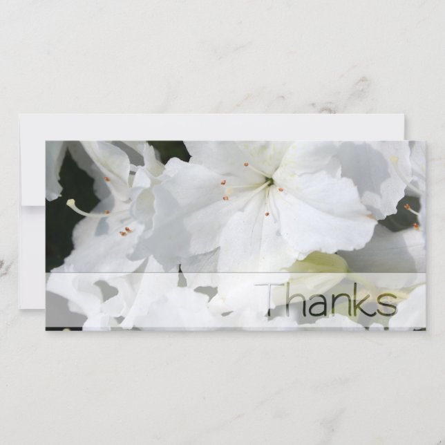 White Azalea Thank You Photo Card (Front)