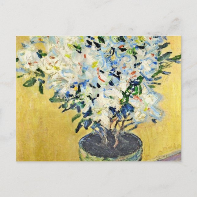 White Azaleas in a Pot -  Claude Monet Postcard (Front)